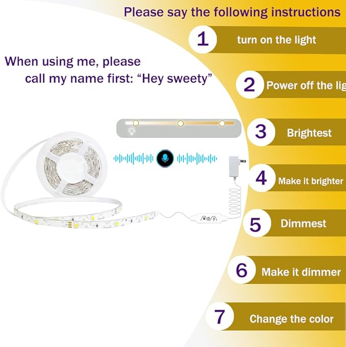 13ft/4M Voice-Activated Led Vanity Mirror Lights Kit Bendable NO Need to Cut Vanity Make-up Mirror Cloakroom Adjustable Flexible Strip Light Table Set with Dimmer Power