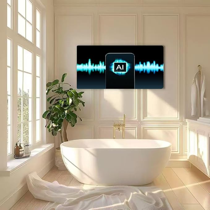 Wibinuki Wall Art Wall Decor Wall Paintings AI deep fake or voice. Transle speech and language. Music or sound for Living Room Bedroom Bathroom Home Decor Can Be Hung Directly 20"x 40"
