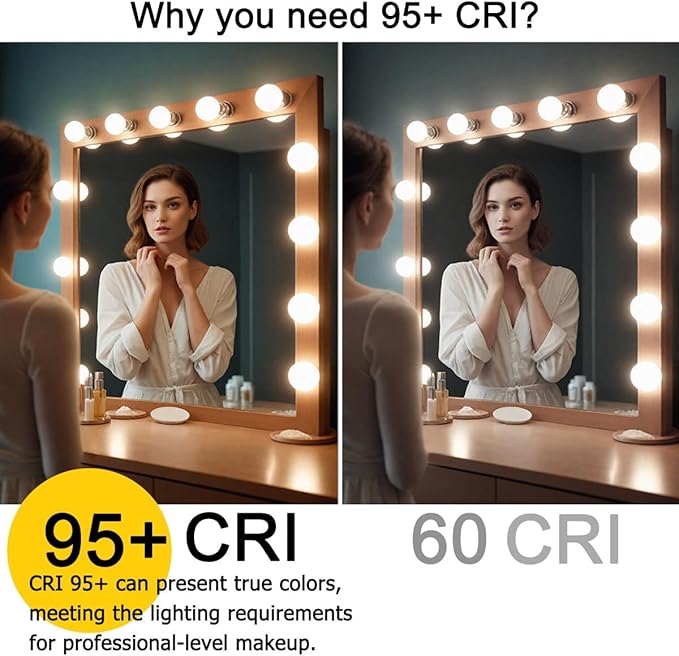ILC App-Controlled LED G25 Globe Light Bulbs, Bluetooth Mesh, 1600 Million Colors, 60W Equivalent, 6W, 600LM, CRI>95+ Daylight White 5000K, E26 Base Vanity Light Bulbs, Dimming via app only, 6 Pack