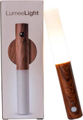 Motion Sensor Night Lights, Magnet Body Hallway Rechargeable LED Wireless Wall Sconces, Portable Decor Battery Powered Indoor Torch Lighting for Bedroom (Walnut)