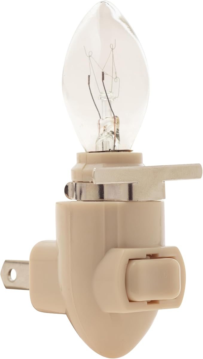 Creative Hobbies Plug in Night Light Module Includes 4 Bulbs and 4 Metal Clips, Great for Making Your Own Decorative Night Lights, Pack of 4 (Ivory)