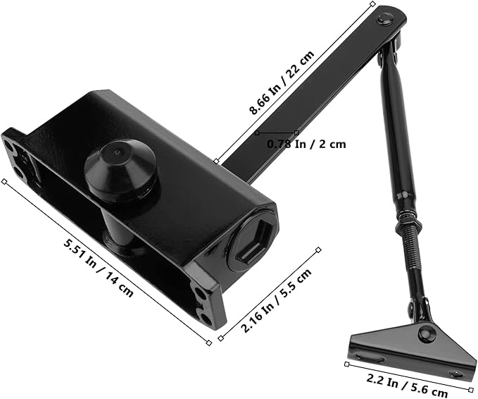 2 Pcs Automatic Door Closer, Door Closers Commercial 55-143 lbs Adjustable 2-Speed Delayed-Action, Heavy Duty Closer for Residential and Light Commercial Doors (with Screws)