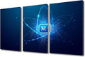 TUMOVO 3 Pieces Wall Art - CPU Processor Canvas Prints AI Intelligence Posters Canvas Print Modern Artwork Room Wall Decorations AI Paintings Stretched and Framed Ready to Hang, 36" Wx24 H