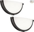 13 inch Dimmable LED Wall Sconce, Half Moon Wall Light Fixture, 3000K/4000K/5000K Color Temperature Adjustable, Modern Bathroom Vanity Light Fixtures，Super Bright (Oil Rubbed Bronze) 2 Pack
