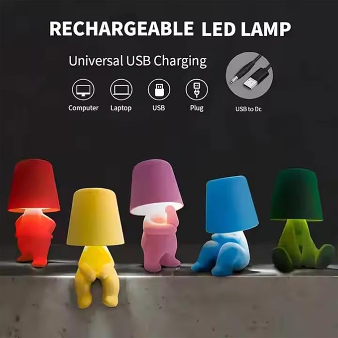 Bedside Touch Control Table Lamp, USB Rechargeable Night Light for for Men Women Boyfriend Girlfriend, 3 Way Dimmable Cute Light Nightstand Lamp Birthday Gifts