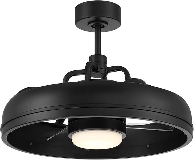 Craftmade Taylor 20" Dual Mount Indoor/Outdoor Flat Black Finish Ceiling Fan, LED Light Kit, Remote Control Included, Smart WiFi Enabled with Voice Activation