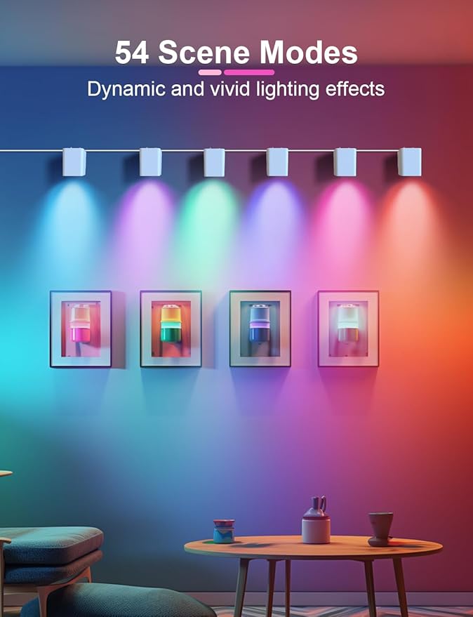 APPECK RGBCW Smart Wall Sconces - 54 Dynamic Scene WiFi Wall Lights Compatible with Alexa, Music Sync and Timer Function, Indoor Light Fixture for Party Living Room, Bedroom, Decoration(6 Pack)