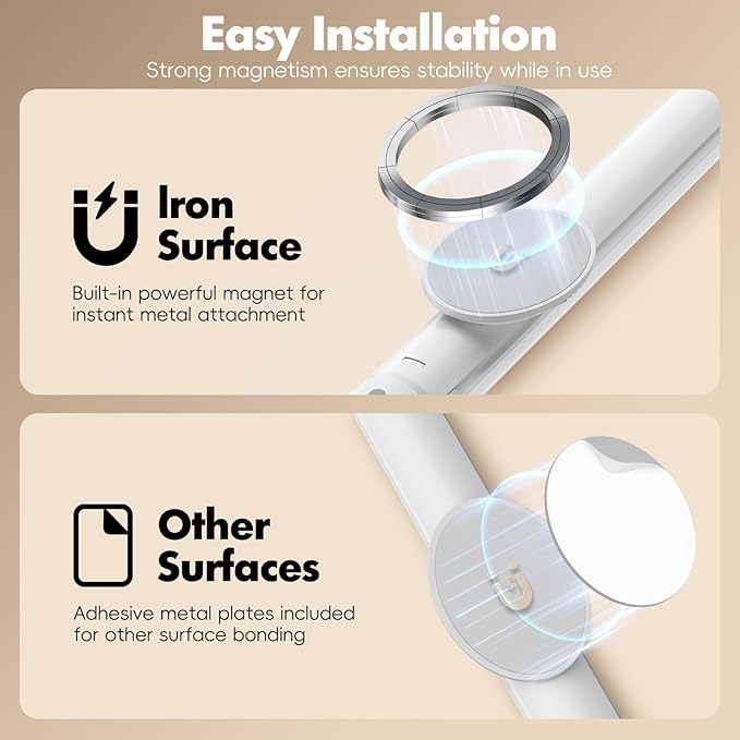 15.4" Motion Sensor Closet Lights, 180° Rotatable Under Cabinet Lighting Wireless, 180 Lumens Rechargeable Magnetic Indoor Light Bar, 3 Colors Dimmable for Wardrobe, Kitchen, Pantry (2 Pack)