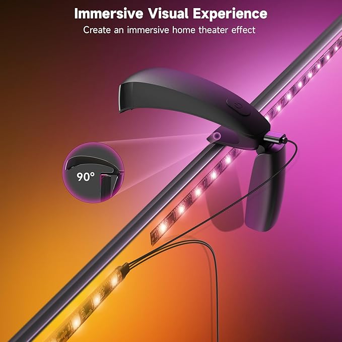 FFJ TV Backlight, 18ft RGB LED Strip Lights that Change with 75-85 Inch Screen, Smart App Control, Music Sync, for Home Decoration - Upgraded Version