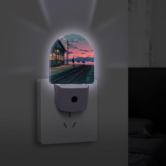 Plug in Night Light with LED & Smart Light Sensor, Track Auto-On/Off Night Lights Plug Into Wall for Bedroom, Bathroom, Hallway, Stairway