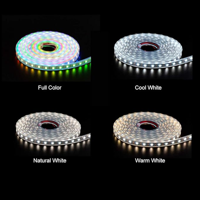 BTF-LIGHTING RGBW RGB+Warm White SK6812 (Similar WS2812B) 4 Colors in 1 LED Strip Individually Addressable 16.4ft 60Pixel/m 300LED Light Dream Color IP30 DC5V Black PCB (No Adapter or Controller)