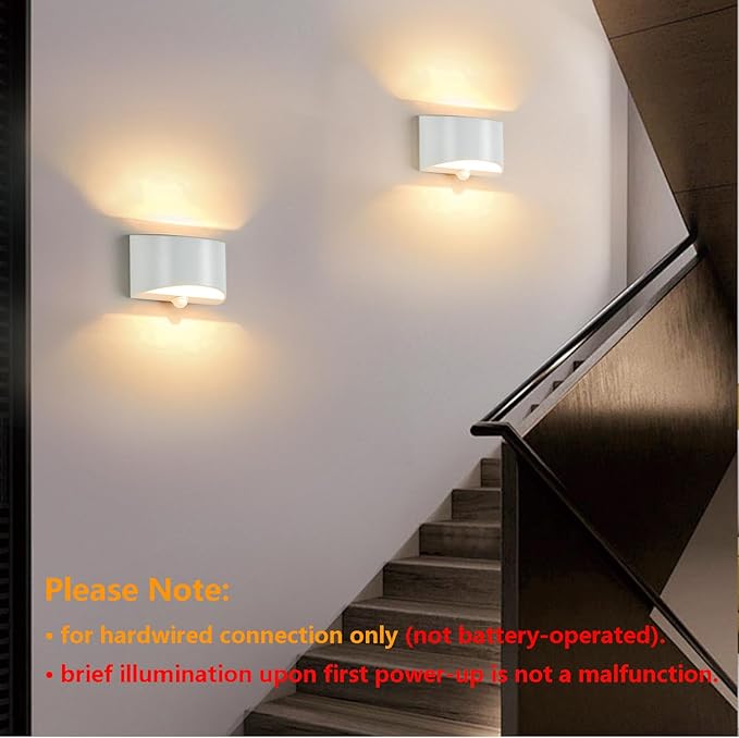 SERDEN LED Hardwired Motion Sensor Light Indoor Wall Sconce, Motion Sensor Wall Light Indoor Sconce Wall Aluminum Modern Wall Sconce for Living Room Hallway Stair 7W Warm White(Not Battery Operated)