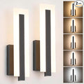 Tipace Hardwired Black Dimmable Modern LED Wall Sconce 2 Packs 3000K 3500K 4000K 5000K 6000K Indoor Wall Lights Up and Down Wall Mount Light for Living Room Bedroom Hallway Corridor(5CCT)