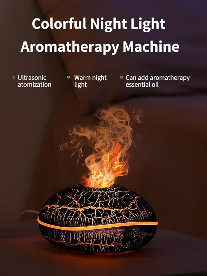 Essential Oil Diffusers Ultrasonic UFO Aromatherapy Diffuser, Ultrasonic Diffuser, Cool Mist Humidifier, 7 Colors LED Lights Changing for Home, Office, Spa 200ml (Crack)
