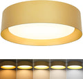 BrightHome Flush Mount Ceiling Light, 13in 2600LM 25W(300W Equiv), LED Ceiling Light Fixture 5CCT 2700K 3000K 4000K 5000K 6000K,Dimmable Ceiling Lamp for Bedroom Bathroom Hallway,Polished Gold Finish