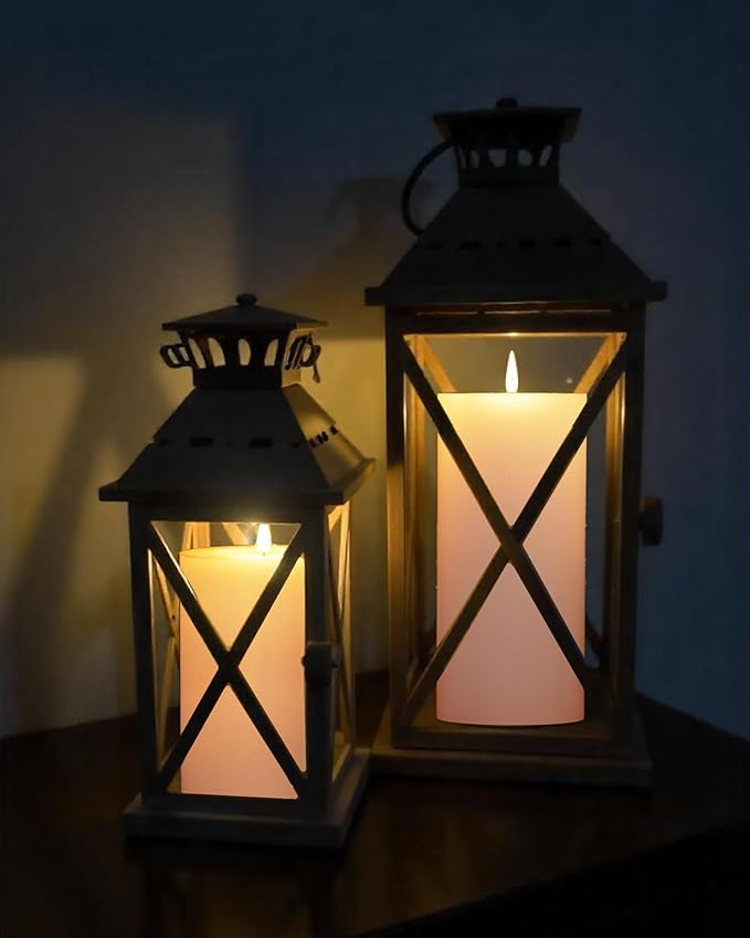 4"x8" Outdoor Waterproof Flameless Candles with Remote and Timers, LED Candles, Battery Operated Candles, Electric Fake Pillar Candles for Patio Porch, and Lanterns Decor (Ivory, Plastic)