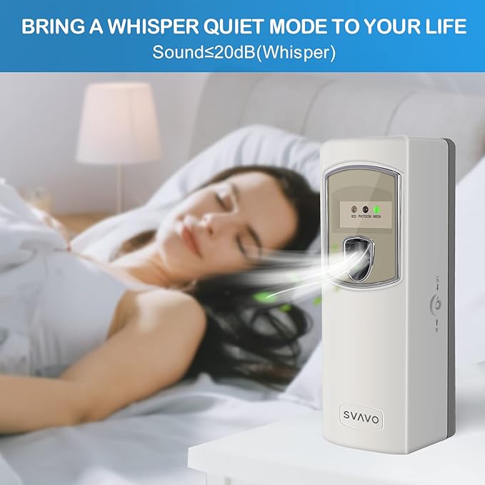 SVAVO Automatic Air Freshener Dispenser - Wall Mounted/Free Standing Auto Aerosol Spray Dispenser Programmable Fragrance Dispenser for Indoor-Bedroom, Hotel, Office, Commercial Place, Grey