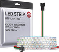 BTF-LIGHTING WS2812B IC RGB 2.7mm Ultra Narrow LED Strip 0807SMD DC12V Individually Addressable 9.8FT 160Pixels/m 480LED Dream Color Tape Light for Home DIY Decoration IP30 (No Adapter or Controller)