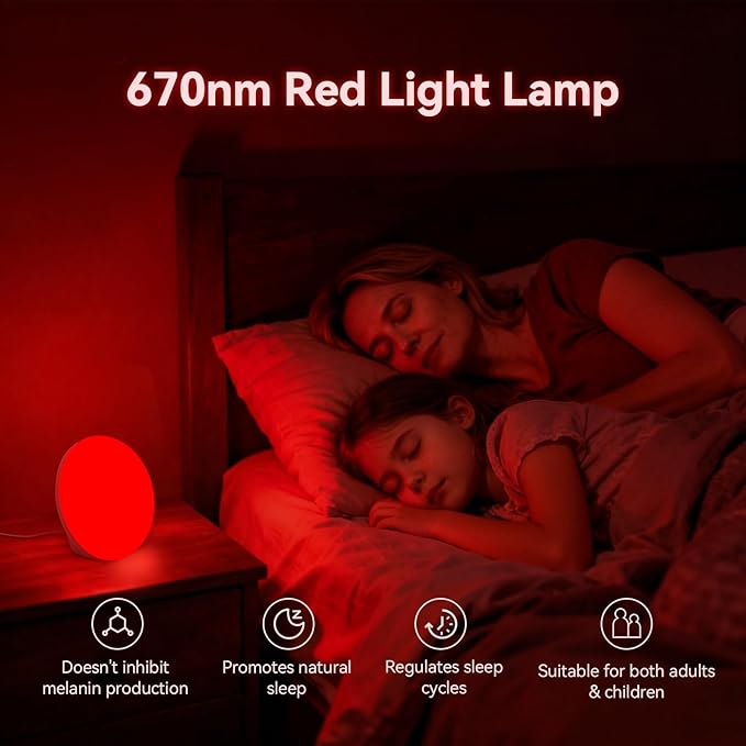 LASTAR 10000 Lux Sun Lamp, 670nm Red Night Light with 5 Color Temperatures, 5 Brightness Levels, 4 Timer Settings, Smart Touch & Remote Control