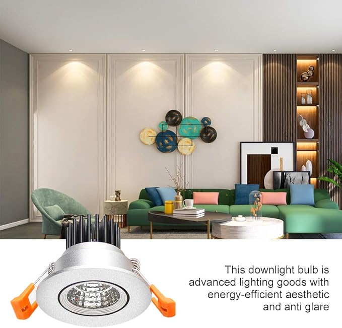 LightingWill 2inch LED Dimmable Downlight, 3W COB Recessed Ceiling Light, Natural White 4000K-4500K, CRI80, 25W Halogen Bulbs Equivalent, Silver (10Pack)