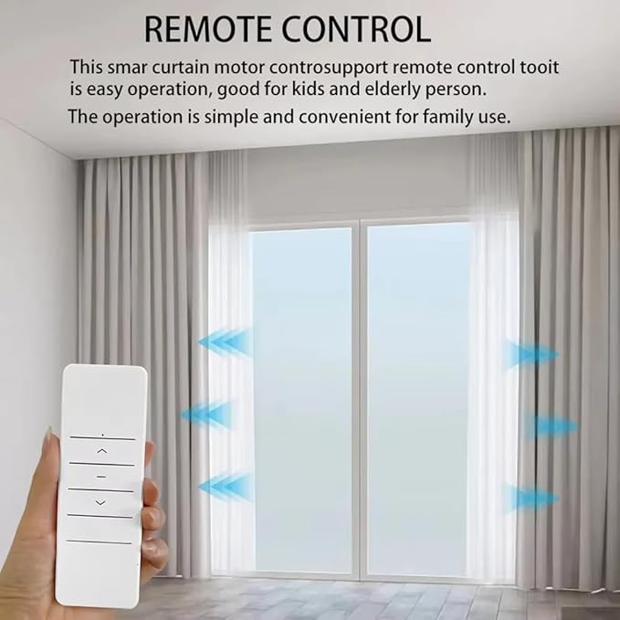 Motorized Curtains Rods with Remote, 5-Wire Automatic Curtain Opener Track Kit, Smart Electric Curtain System for Home and Office, 1.8N Motor (4.0 meters (157.4 inches))