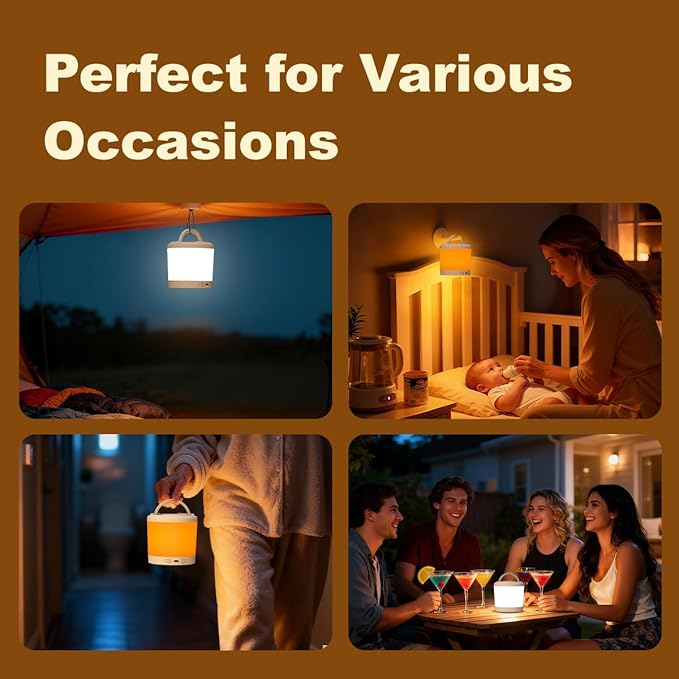 3 Color Nursery Night Light for Adults & Kids Rechargeable Long Battery Life Touch Night Lamp Dimmable Brightness with 3 Timers Portable for Bedroom Bathroom Nightstand Camping