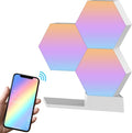 Yescom APP Control Hexagon Lights 3 Pack Smart LED Panel Smarter Kit Music Sync 16 Million Colors Change Compatible with Alexa & Google for Gifts Gaming Room