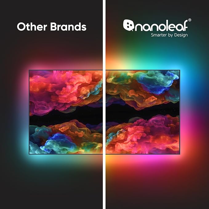 Nanoleaf 4D - TV LED Backlight with Camera, TV Backlight Sync to Screen, Smart Addressable Gradient Lightstrip Kit, App & Voice Control, Trimmable for Home Decor & Gaming (Up to 85" TVs and Monitors)