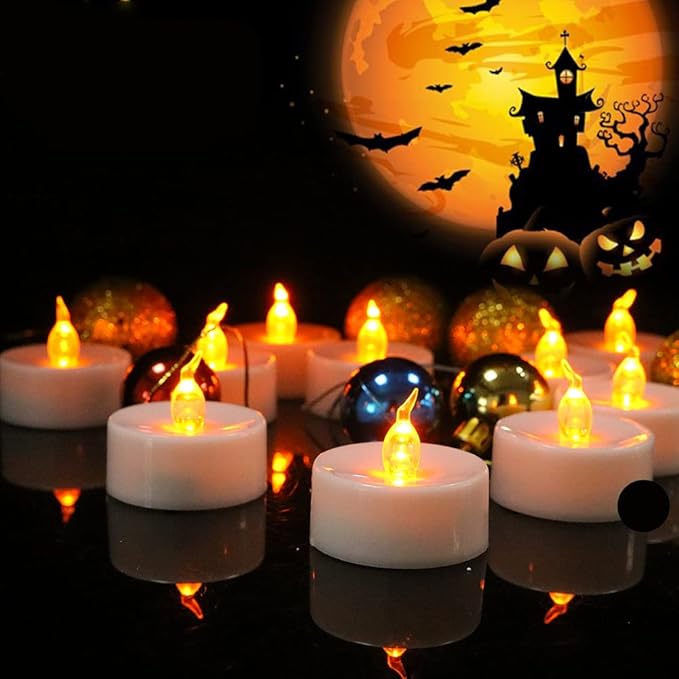 Tea Lights,50 Pack Flameless LED Tealight Candles,Realistic Flickering Warm Yellow Battery Operated LED Tea Lights Candles. Ideal for Parties, Weddings, Birthdays, Festival Celebration