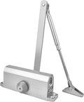 Closer Heavy Duty Automatic Door Closer (Silver Aluminum), Spring Loaded Hydraulic Automatic Door Closer with Adjustable Closing Speed and Force for Interior, Exterior Doors (Silver)
