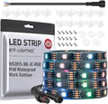 BTF-LIGHTING IP68 Waterproof Outdoor WS2815(Upgraded WS2812B) RGB LED Strip Individually Addressable 5050SMD Dual Signal DC12V 16.4ft 150Pixel Can Work Outdoor 12MM Width(No Adapter or Controller)