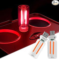 LYCARESUN 2 PCS Car USB Night Light Bulb, Touch Dimmable Car Interior Ambient Lights, Portable Mini USB Retro Glass Bottle Lamp Decorations for Vehicle, Bedroom, Hallway, Camping (Red)