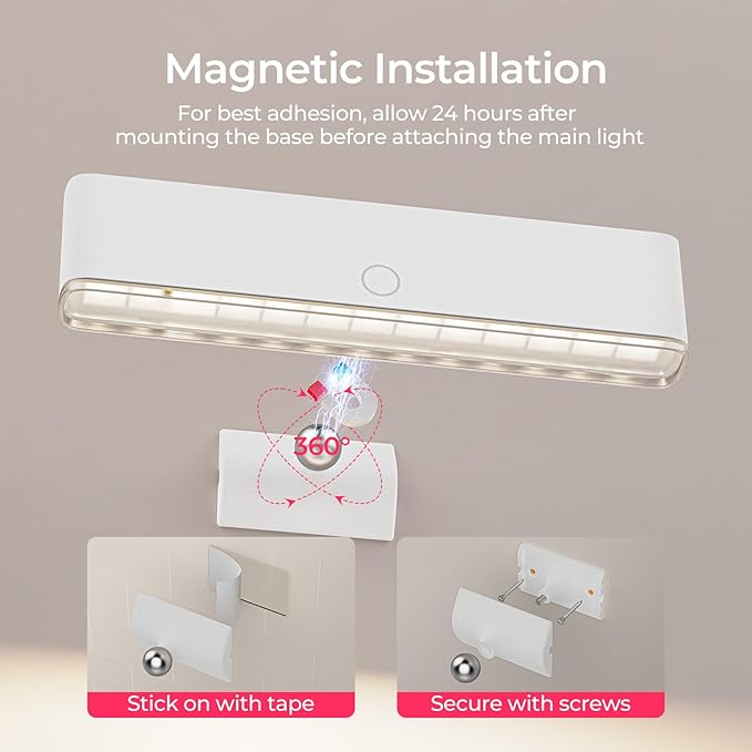 Wireless Vanity Light for Mirror - 4000mAh Rechargeable Stick On Makeup Light with CCT Modes & Dimmable Brightness, Cordless Lamp for Mirror, Vanity, Bathroom, Renter Friendly Gifts for Women