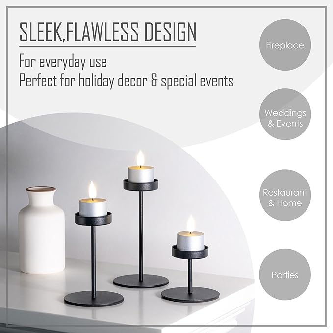 smtyle Votive Candles Battery 0perated Silver Flickering Flameless Candles with Remote Set of 3 Long-Lasting Fake Small Votive Candles for Xmas Decor, Table Decorations & Home Mantel Display