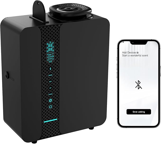 Diffusers for Home - Waterless Essential Oil Diffuser Smart LCD Touch & APP Control 2000 Sq.Ft, Home Diffuser 200ML Oil Level Monitoring for Large Room, Hotel, Office, Luxurious Metal