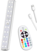 SZOKLED Under Cabinet Lighting 48LED Remote Lights Wireless Kitchen Counter Rechargeable Closet Light Bar, Perfect for Display Shelf Hallway Stairs, 15 Color Changing