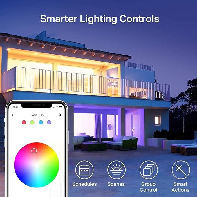 Kasa Smart Light Bulbs,1000 Lumens High Brightness,16M Color Changing,Dimmable Smart WiFi Light Bulb,Compatible with Alexa and Google Home,A19,2.4GHz Wi-Fi only,No Hub Required,KL135,(Pack of 8)