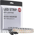 BTF-LIGHTING WS2812B IC RGB 5mm Ultra Narrow LED Strip 2020SMD DC12V Individually Addressable 3.2FT 160Pixels/m 160LED Dream Color Tape Light for Home DIY Decoration IP30 (No Adapter or Controller)