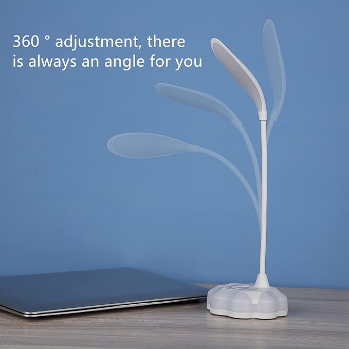 LED Desk Lamp for Bedroom, Eye Protection Table Light with Adjustable Brightness and Flexible Goose Neck Tube, Touch Control Table Lamps for Home Office Study Room (2)