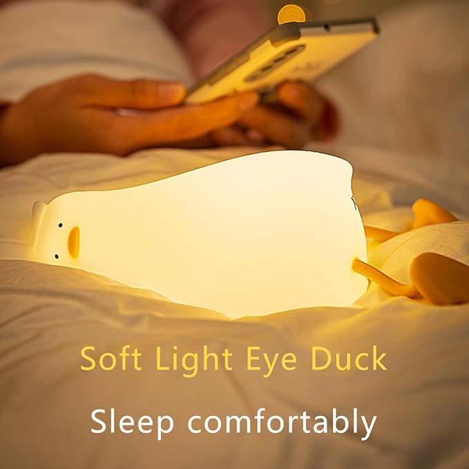 LED Duck Lamp, Yellow Silicone LAMP, Adjustable Dimmable Night Light with Timer, Rechargeable Bedside Touch LAMP, Funny Gifts for Decoration, Breastfeeding