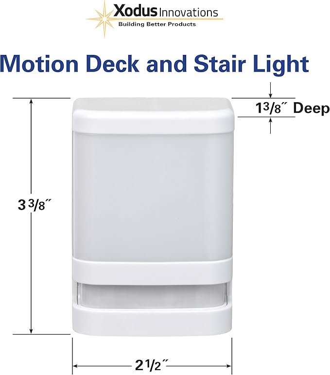 Xodus Innovations BL615-3 Battery Operated Motion Activated LED Deck and Stair Light, Outdoor or Indoor Use, Weather Resistant, White