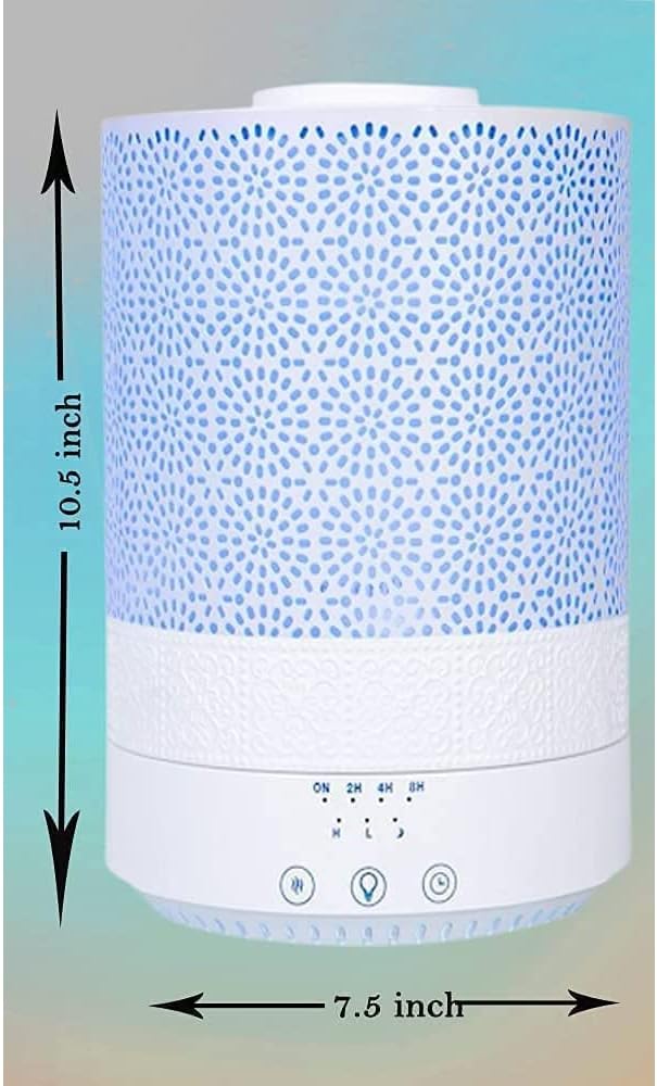 BlueHills Premium Large 2500 ML and 2000 ML XL Essential Oil Diffusers Humidifier Combo Set of 2 for Large Room Home with Décor LED Lights Great Gift – White
