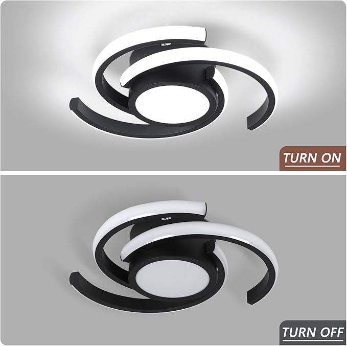 ADISUN LED Modern Ceiling Light,6000K Semi Flush Mount Ceiling Light Fixture,Unique Ceiling Lamp for Living Room Bedroom Corridor Aisle Hallway, 2 Pack