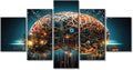 Artificial Intelligence Wall Paintings for Living Room Brain Nervous System Modern Office Wall Art Wall Decor Brain Canvas Wall Art for Bedroom Artwork Decoration Framed Ready to Hang, (60"Wx32"H)