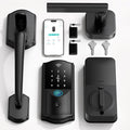 Built-in WiFi Smart Lock with Handle Set - Firstriver Fingerprint Keyless Entry Door Lock for Front Door, App Control, Digital Keypad Deadbolt, Auto Lock, Compatible with Alexa & Google Assistant