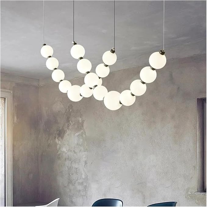 Modern Home Decor Led Lights Pendant Light Lamps for Living Room Chandeliers for Dining Room Hanging Light Indoor Lighting(RC Remote dimming,2 String 18 Heads)