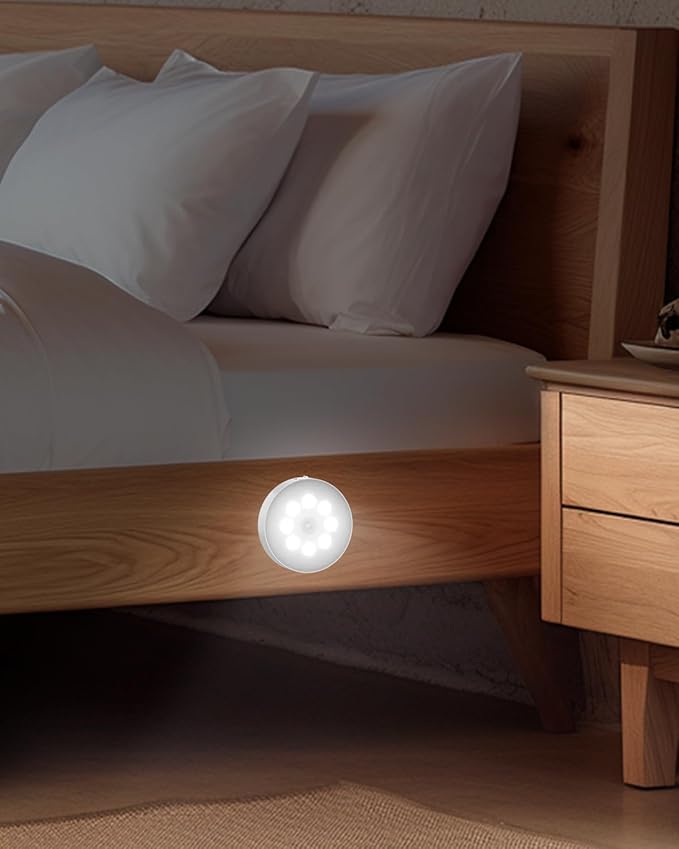 Led Under Cabinet Lighting, Motion Sensor Light Indoor, 1000mAh Puck Lights with IR Remote, Rechargeable Under Counter Lights for Kitchen,Cabinets,Closet,Stairs Indoor (6 Pack)