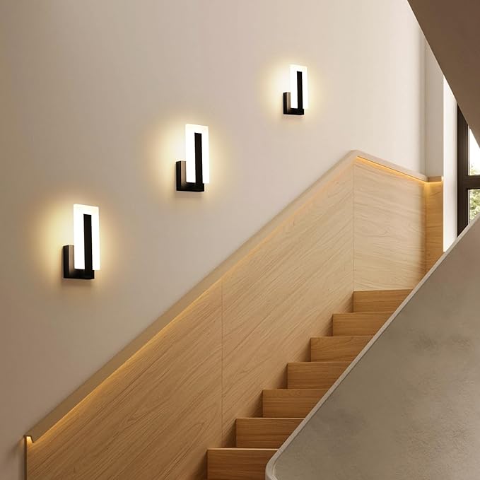 Modern Wall Sconces Set of Two, Led Wall Light 7w Dimmable Light Hardwired Acrylic Wall Light Lighting, Suitable for Living Room Corridor Bedside (Warm White 3000K 2Pack)
