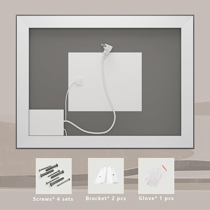 48x40 LED Mirror for Bathroom, Lighted Vanity Mirror for Wall, Dimmable, Anti-Fog, Shatter-Proof, ETL Listed (Front Lit + Backlit)