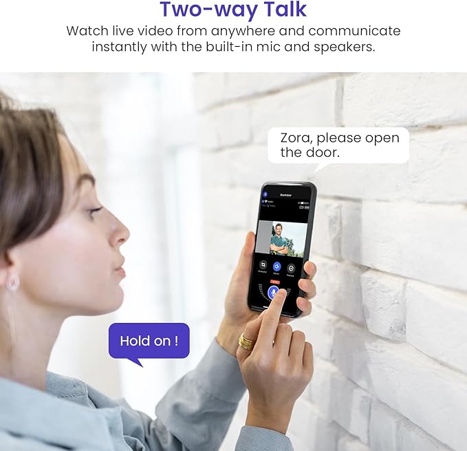 1080p Smart Wi-Fi Doorbell Camera with Doorbell Receiver, AI Motion Detection, Night Vision, Cloud Storage, 2 Way Audio, Battery Powered, 2.4GHz Wi-Fi Only